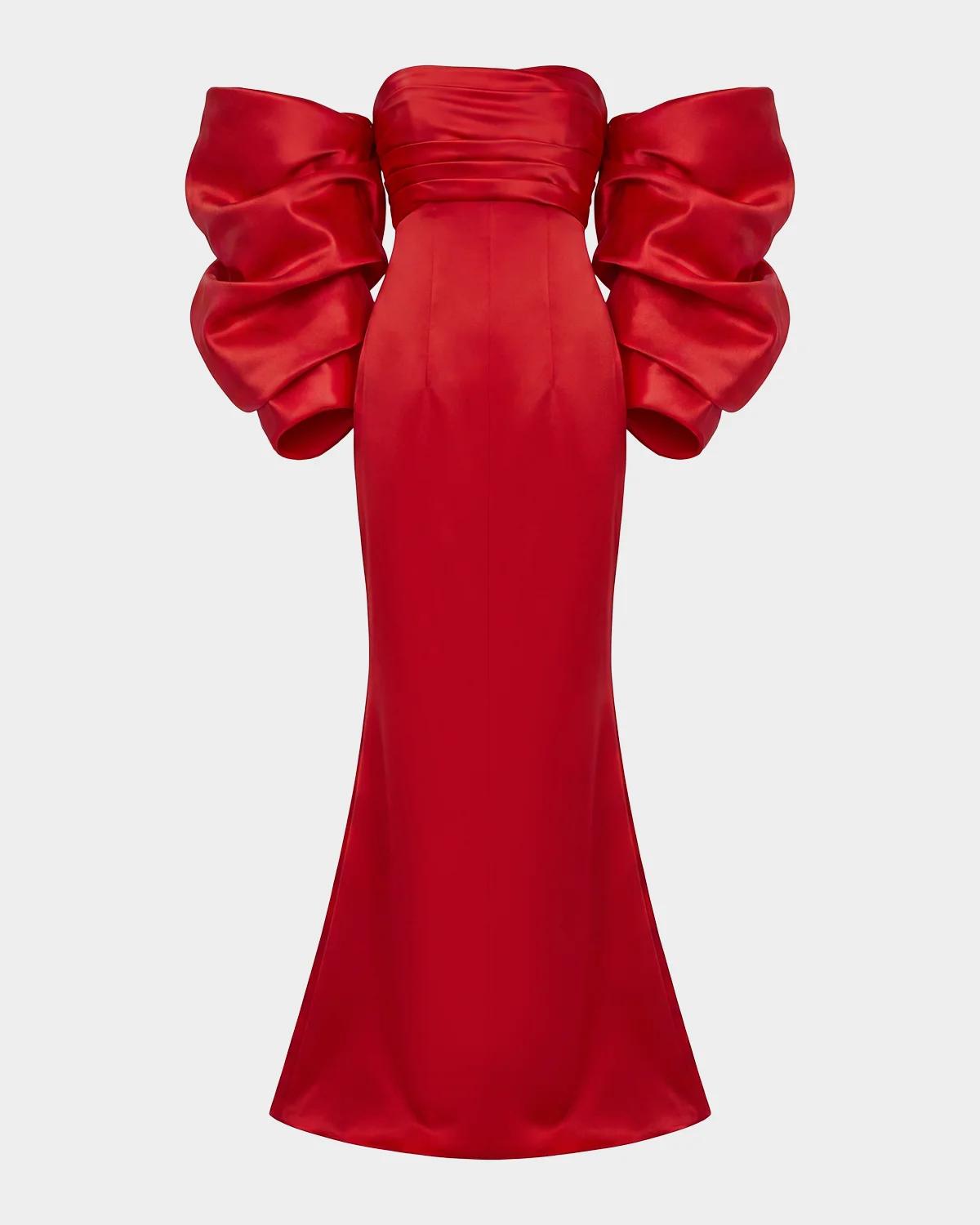 Oversized Bow Satin Gown
