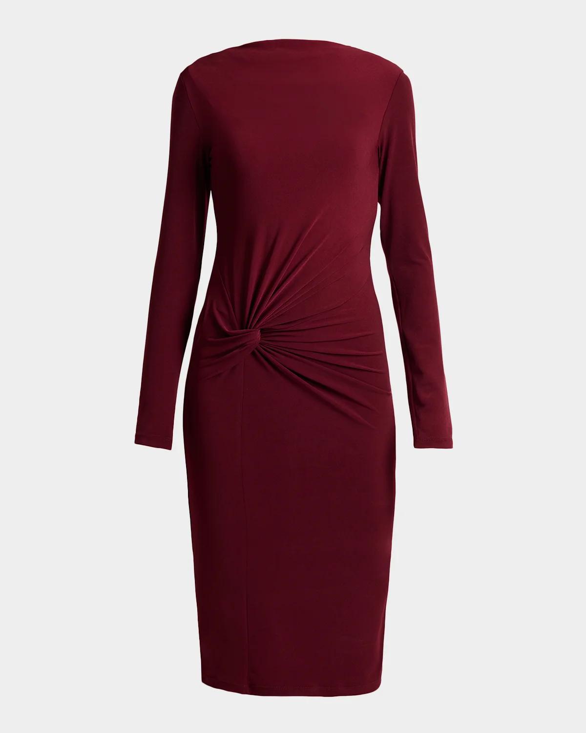 Bodycon Bateau-Neck Midi Dress