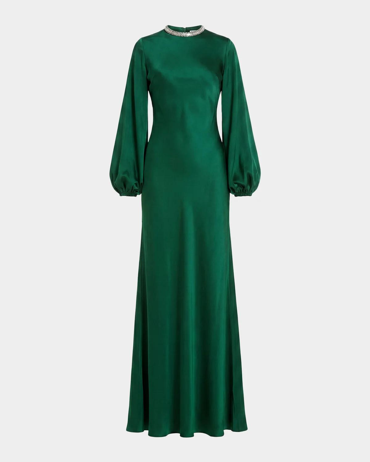 Ieena Satin Sheath Gown