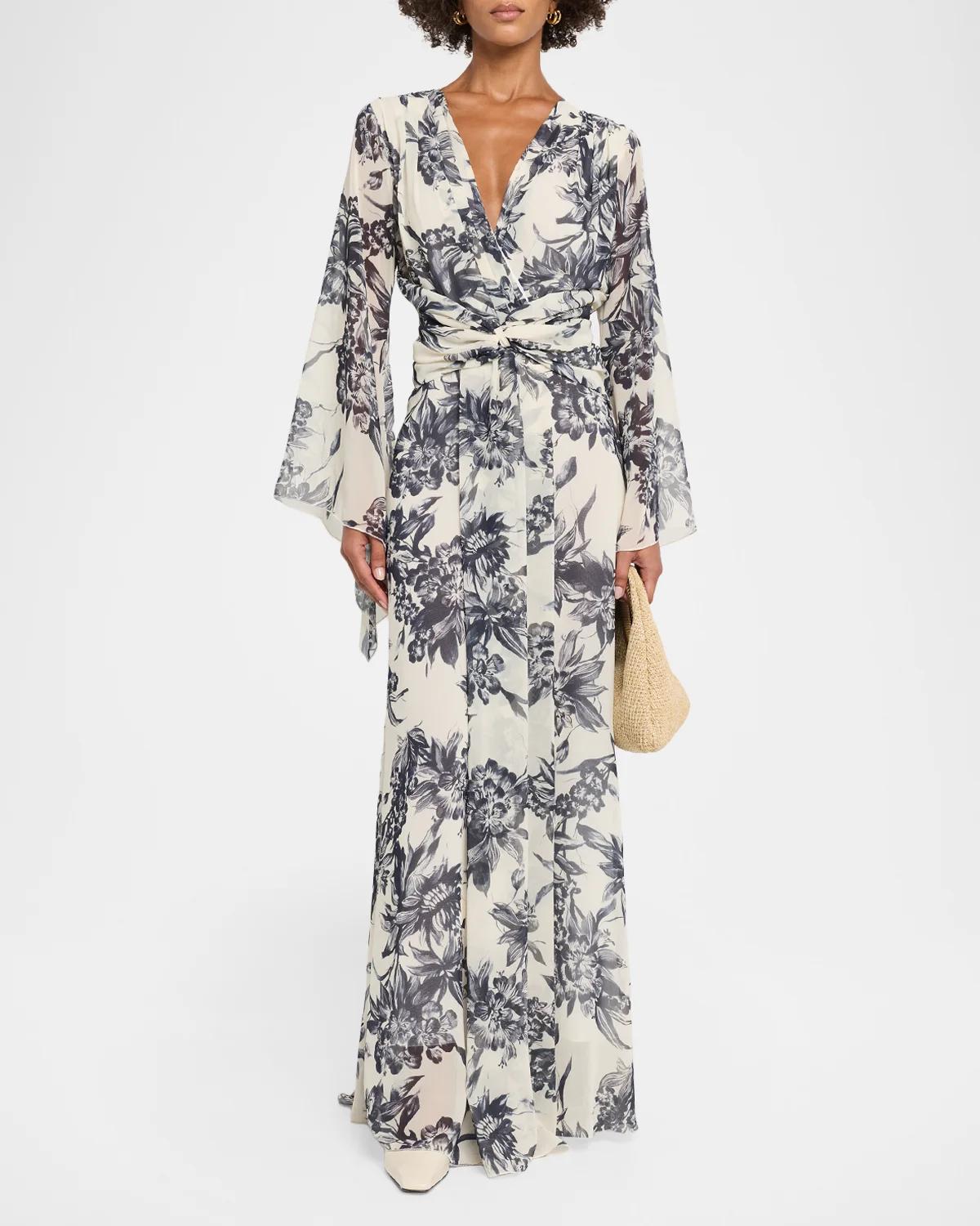 Pawel Twist-Front Floral Gown - thumbnail 2