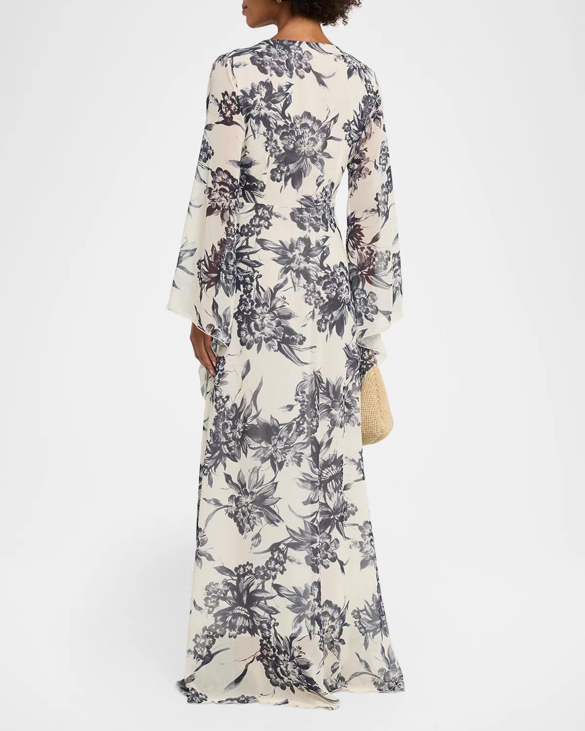 Pawel Twist-Front Floral Gown - thumbnail 3