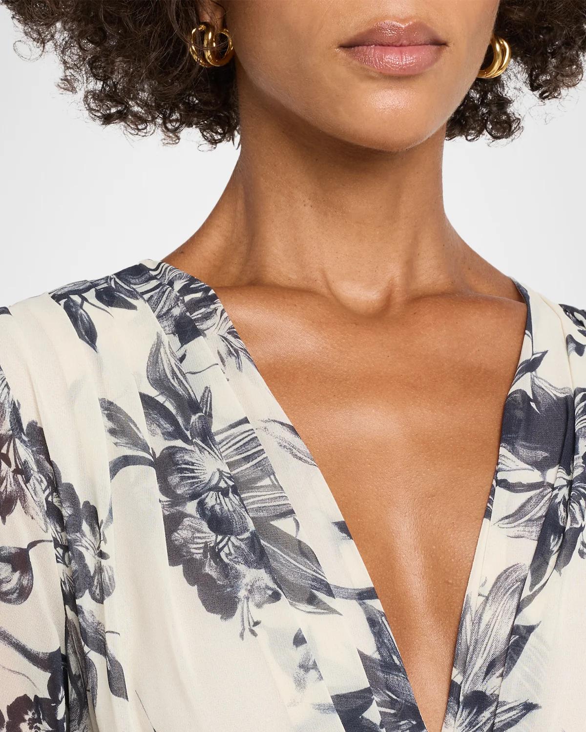 Pawel Twist-Front Floral Gown - thumbnail 5