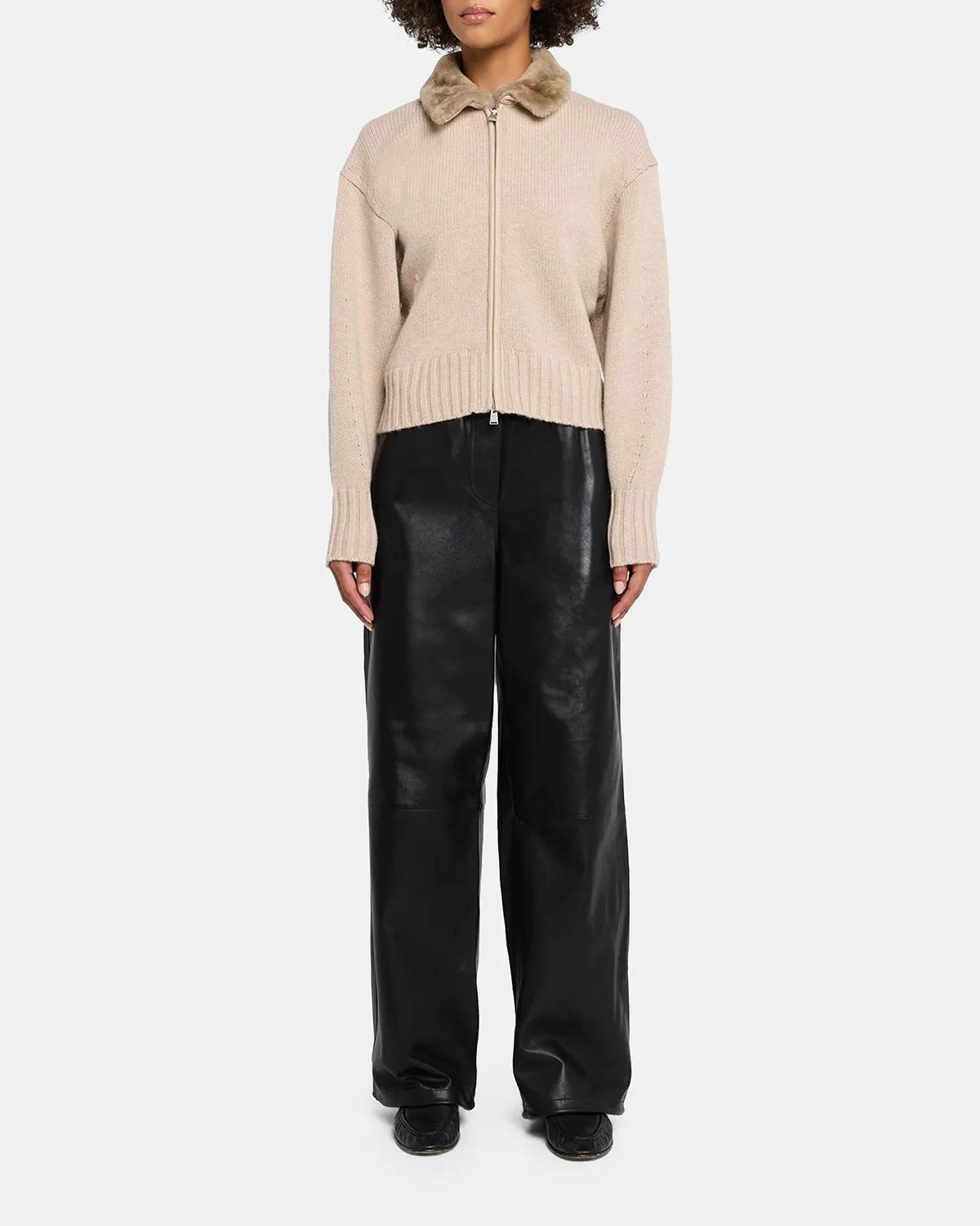 Drop Shoulder Wool-Cashmere Cardigan - thumbnail 2
