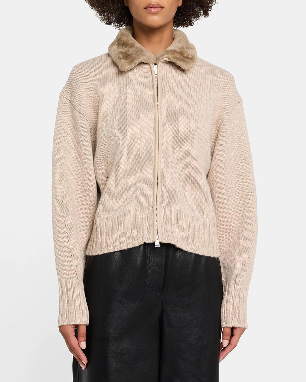 Drop Shoulder Wool-Cashmere Cardigan - thumbnail 4