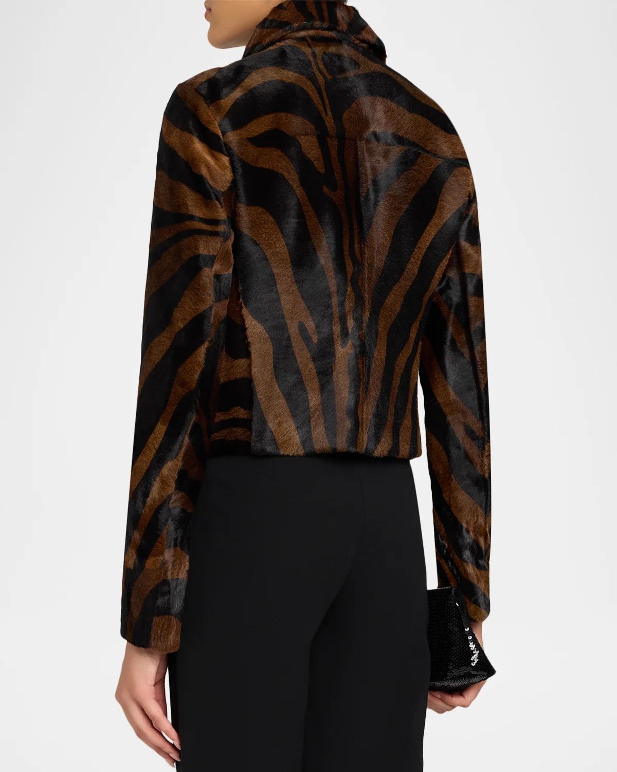 Daria Zebra Calf Hair Jacket - thumbnail 3