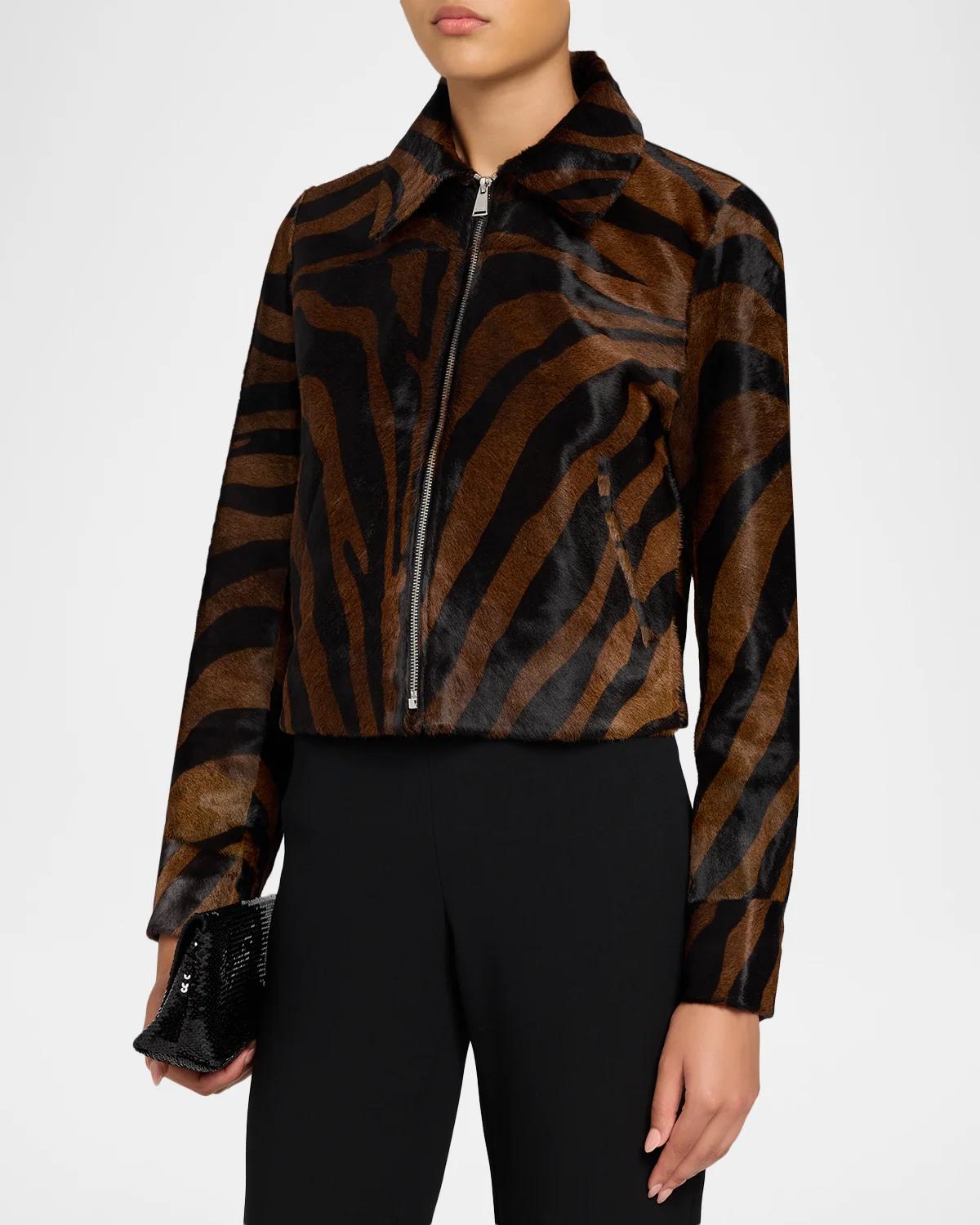 Daria Zebra Calf Hair Jacket - thumbnail 4