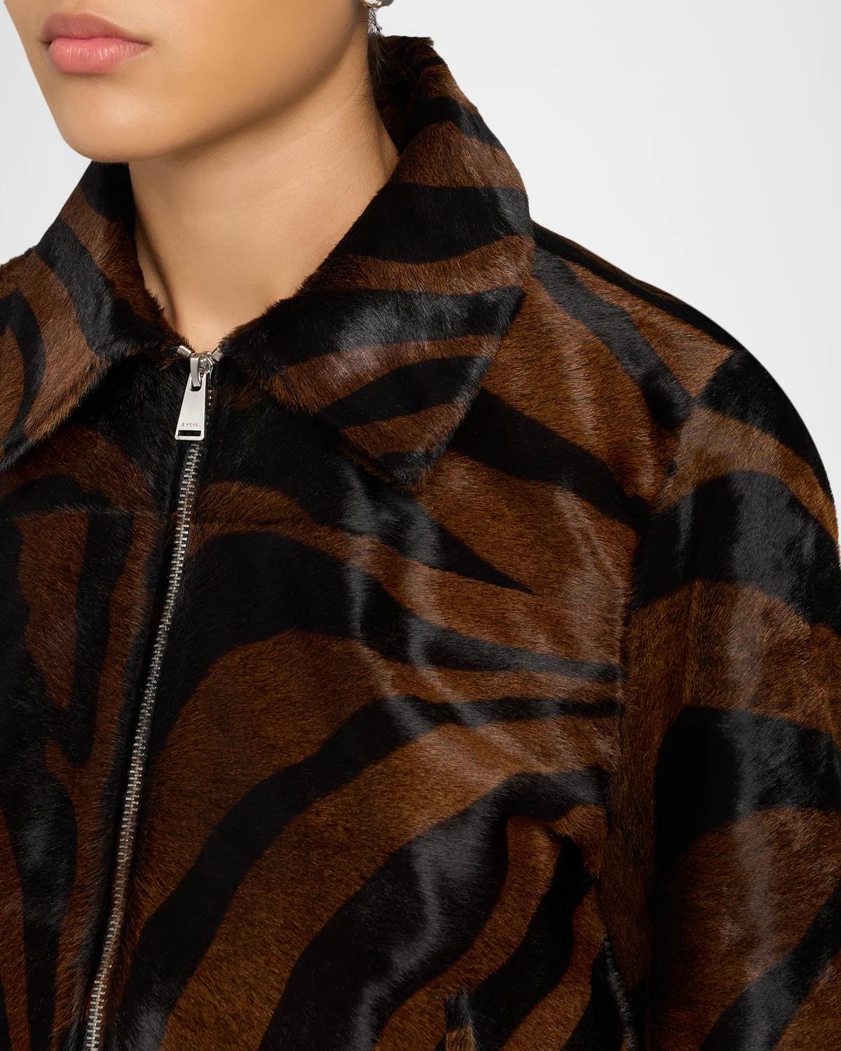 Daria Zebra Calf Hair Jacket - thumbnail 5
