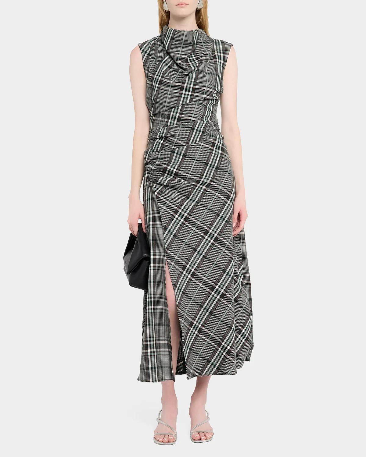 Burke Plaid Cowl-Neck Maxi Dress - thumbnail 7