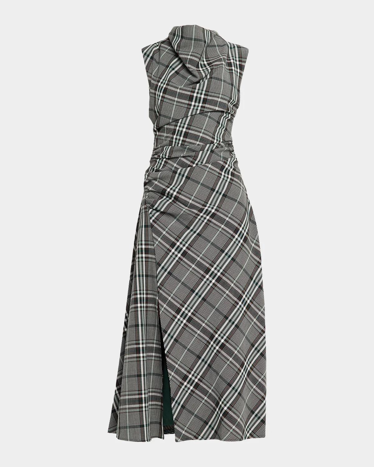 Burke Plaid Cowl-Neck Maxi Dress - thumbnail 6