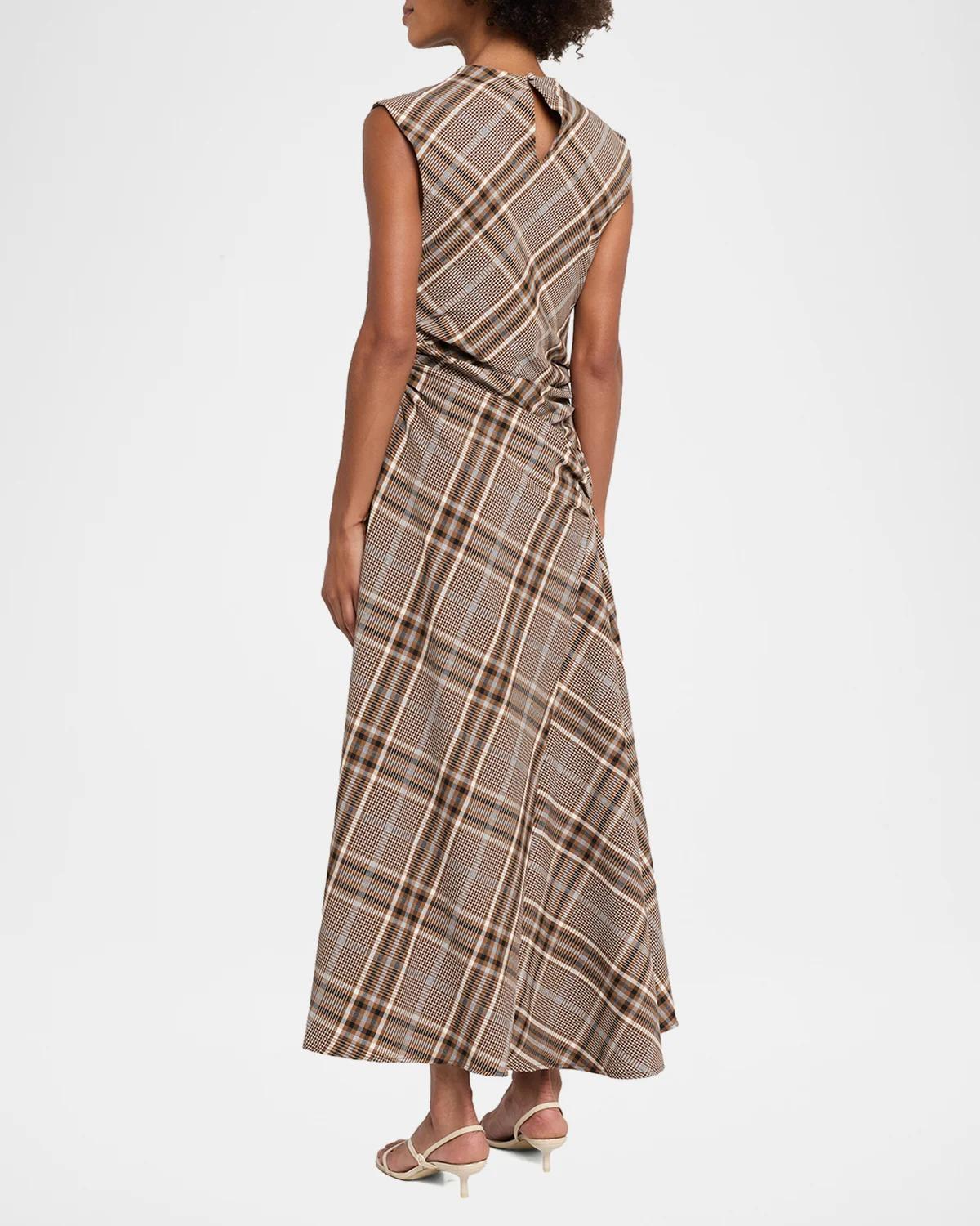 Burke Plaid Cowl-Neck Maxi Dress - thumbnail 3