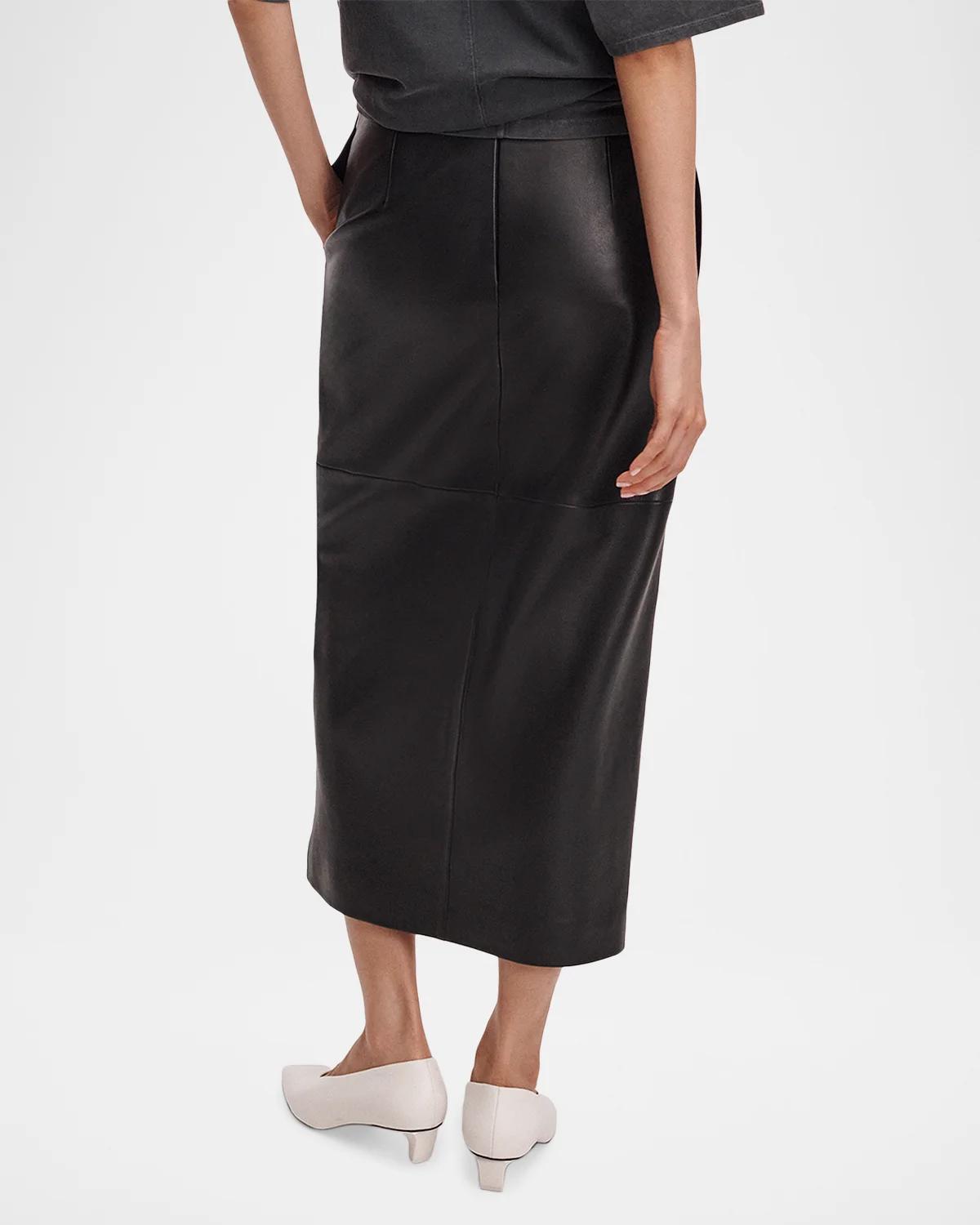 Bessie Leather Midi Skirt - thumbnail 3