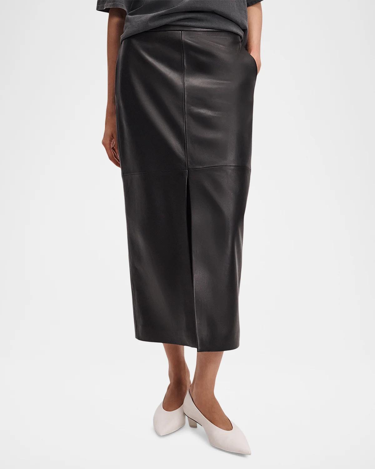 Bessie Leather Midi Skirt - thumbnail 4