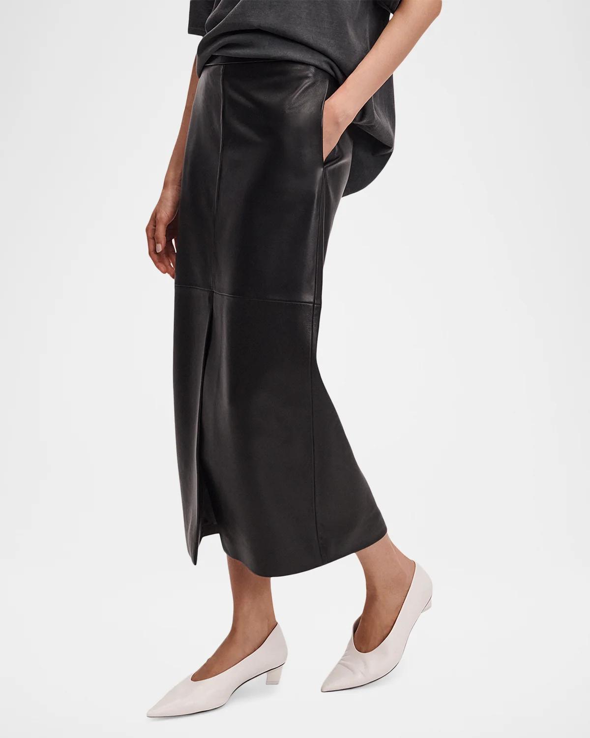 Bessie Leather Midi Skirt - thumbnail 5