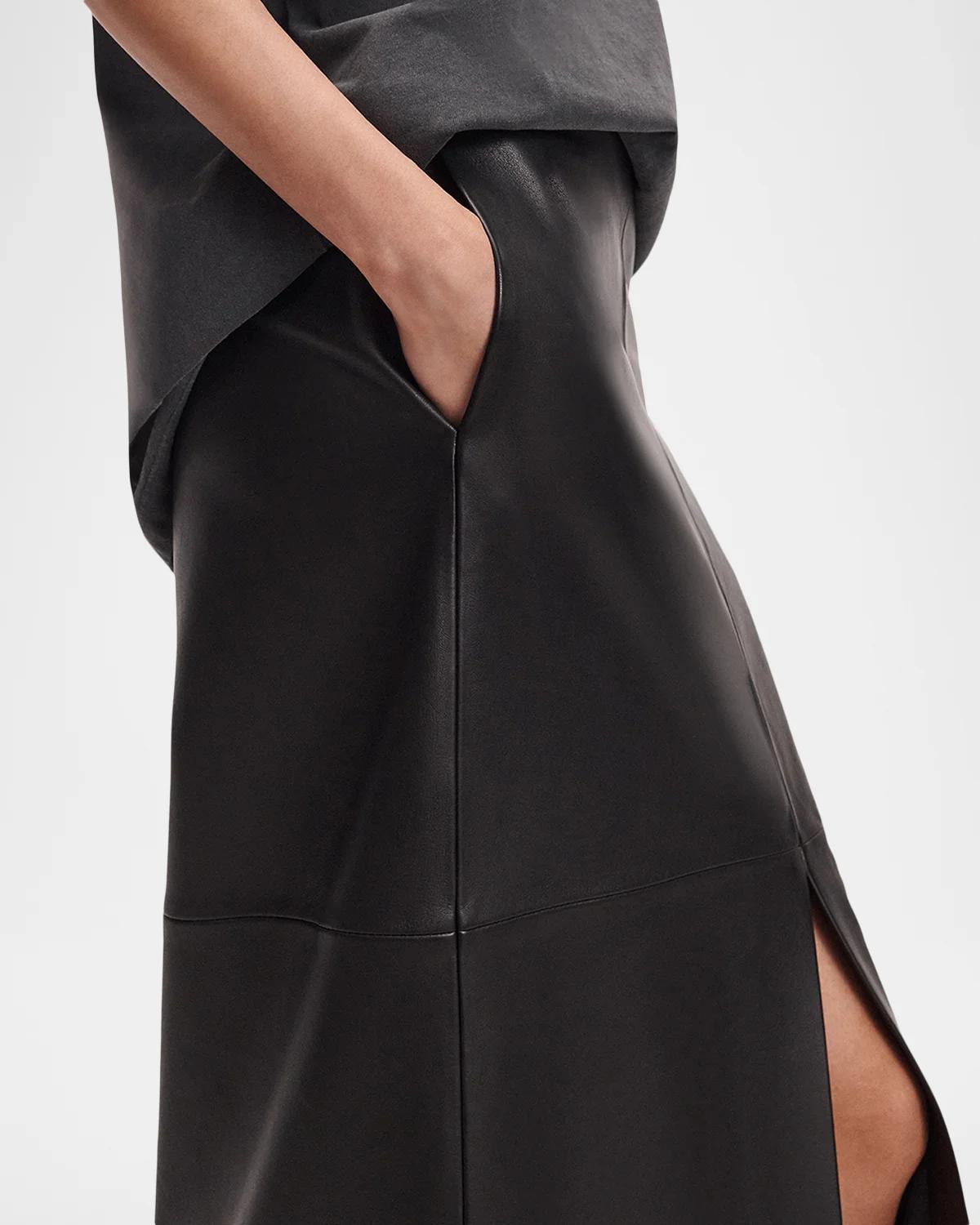 Bessie Leather Midi Skirt - thumbnail 6
