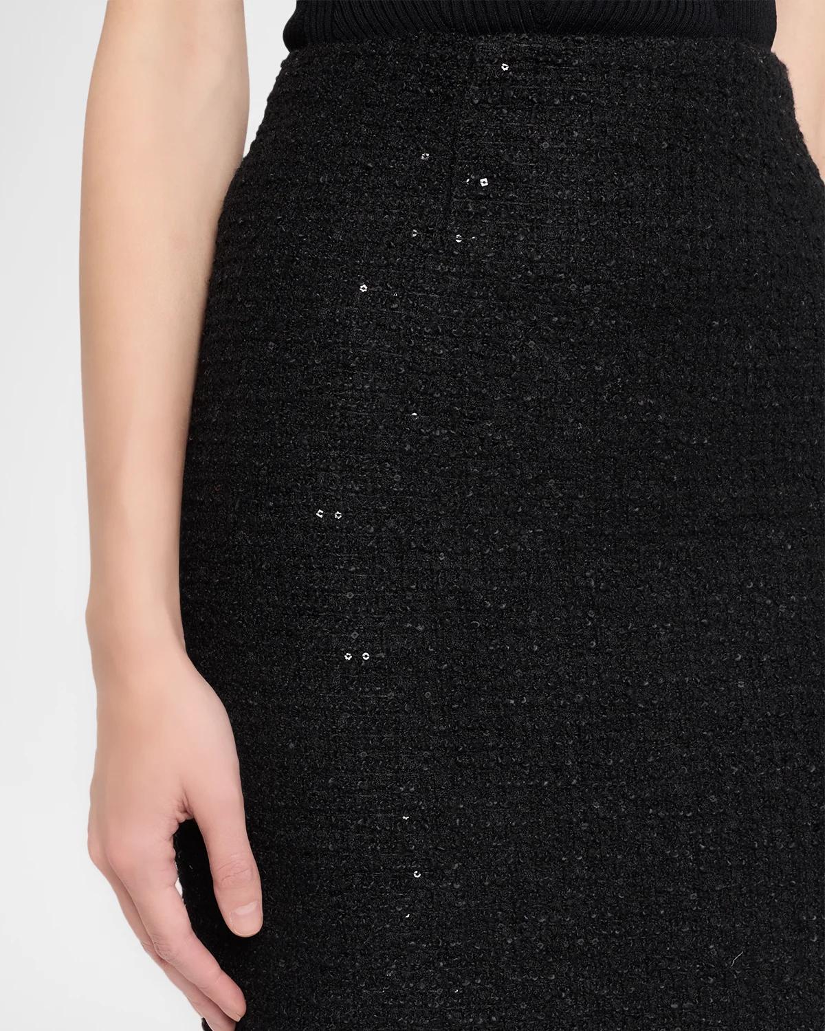 Sequin Boucle Midi Pencil Skirt - thumbnail 5