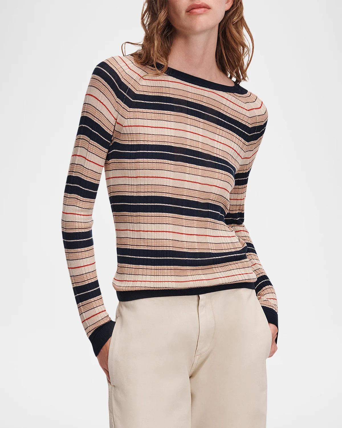 Teresa Striped Silk-Blend Sweater - thumbnail 4