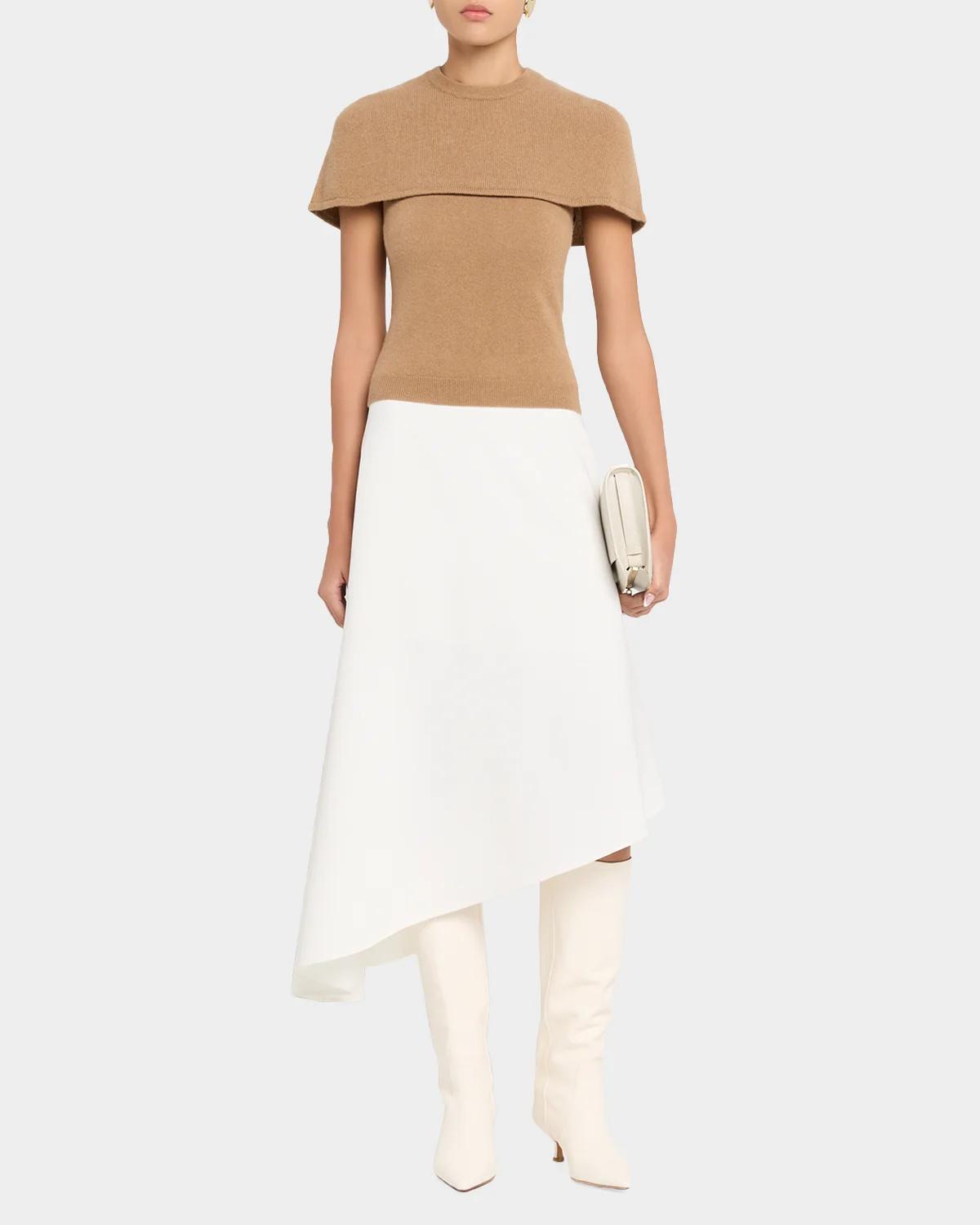 Yuki Short-Sleeve Cashmere Cape Top - thumbnail 7