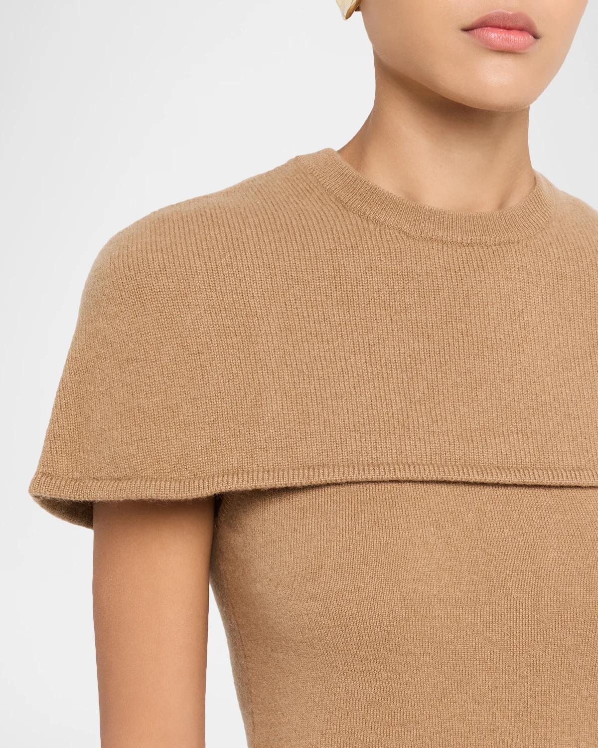 Yuki Short-Sleeve Cashmere Cape Top - thumbnail 10