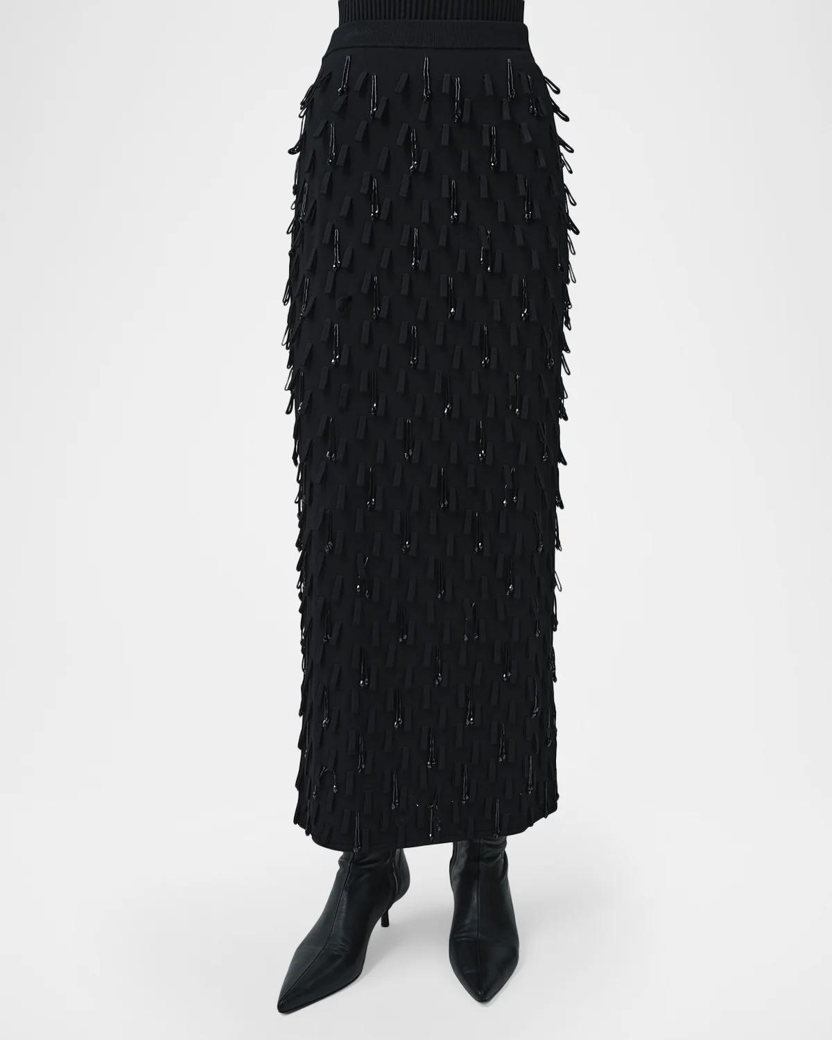 Bree Embellished Knit Midi Skirt - thumbnail 4