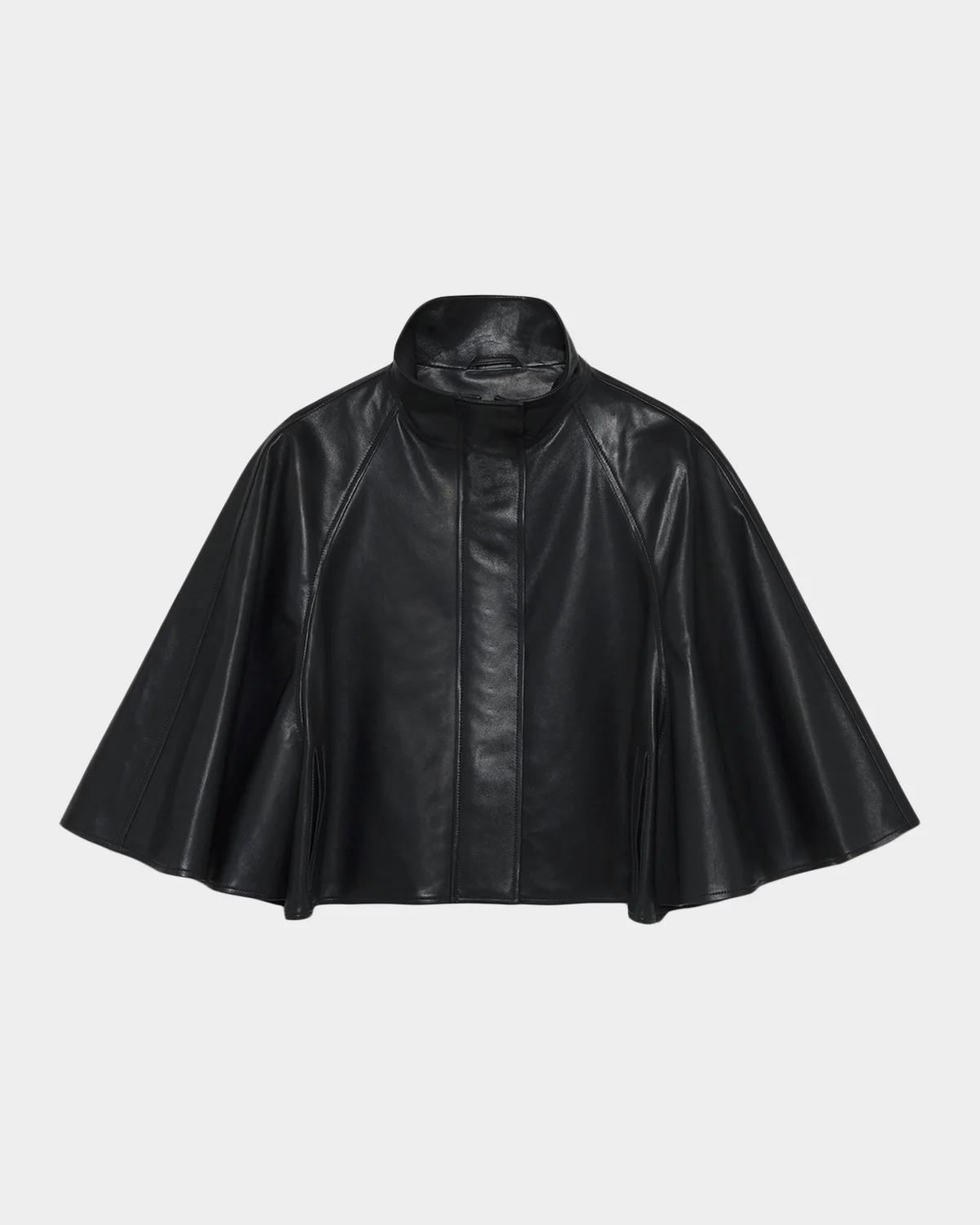 Orvik Leather Cape Jacket