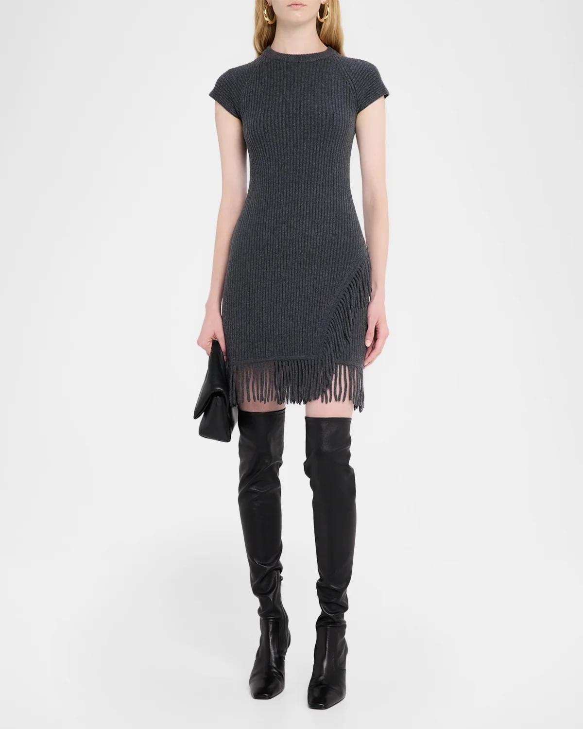 Margot Knit Fringe Mini Dress - thumbnail 2