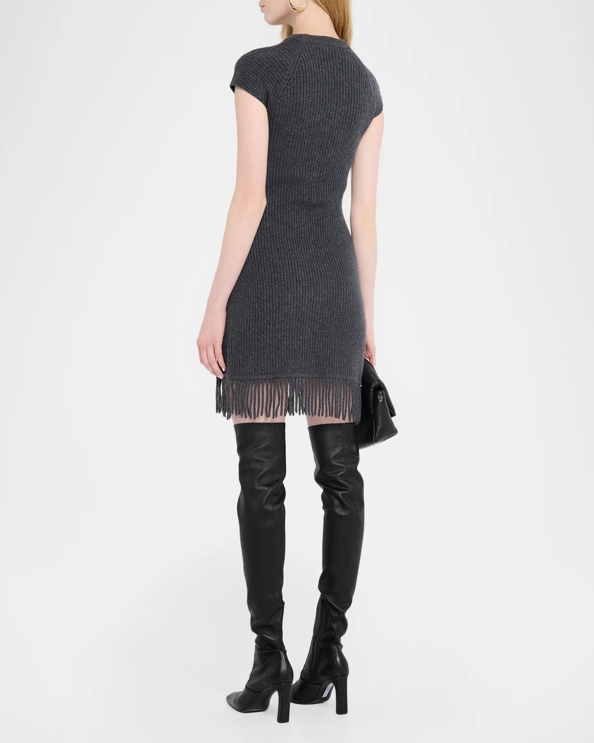 Margot Knit Fringe Mini Dress - thumbnail 3