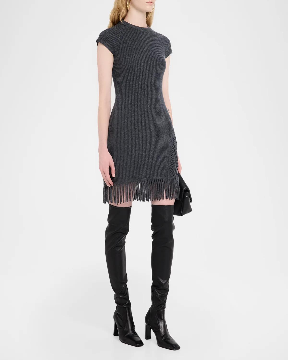 Margot Knit Fringe Mini Dress - thumbnail 4