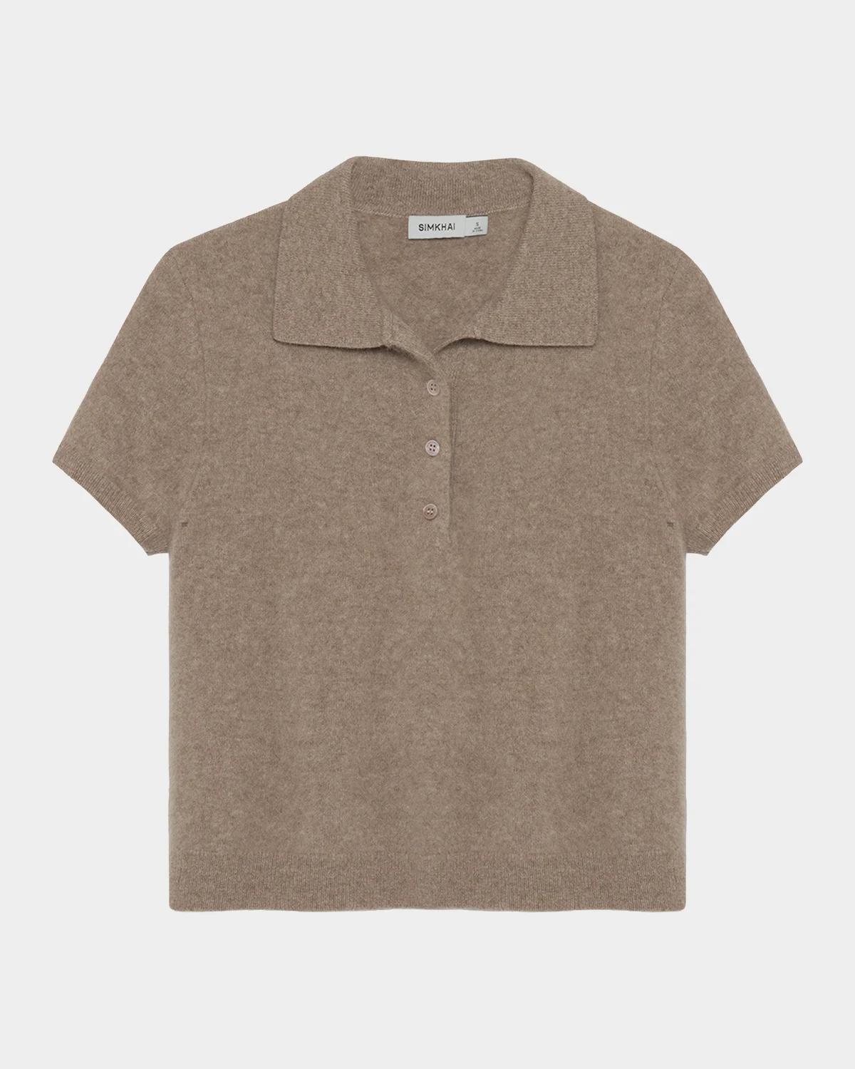 Ivy Short-Sleeve Polo Sweater
