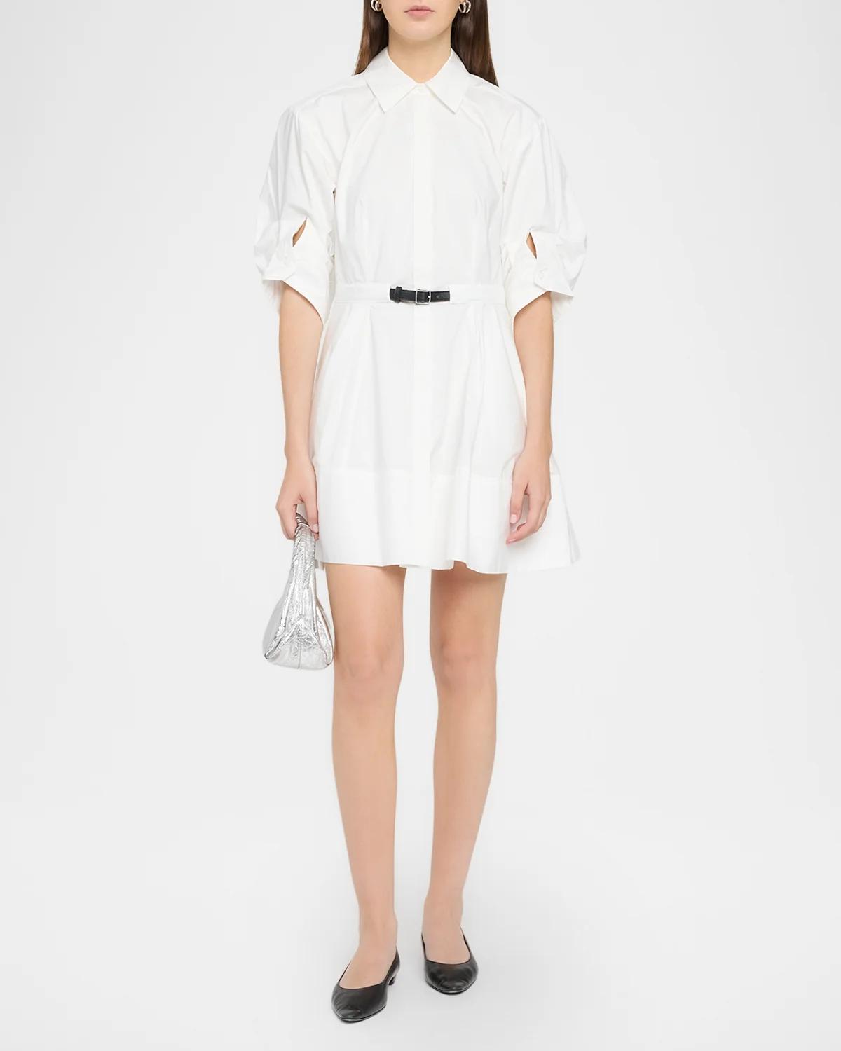 Shana Belted Ruched Sleeve Dress - thumbnail 2