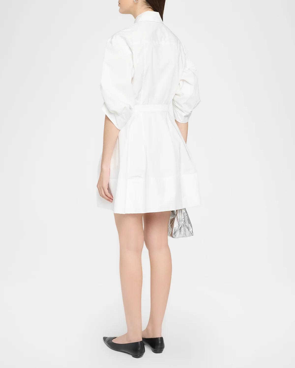 Shana Belted Ruched Sleeve Dress - thumbnail 3