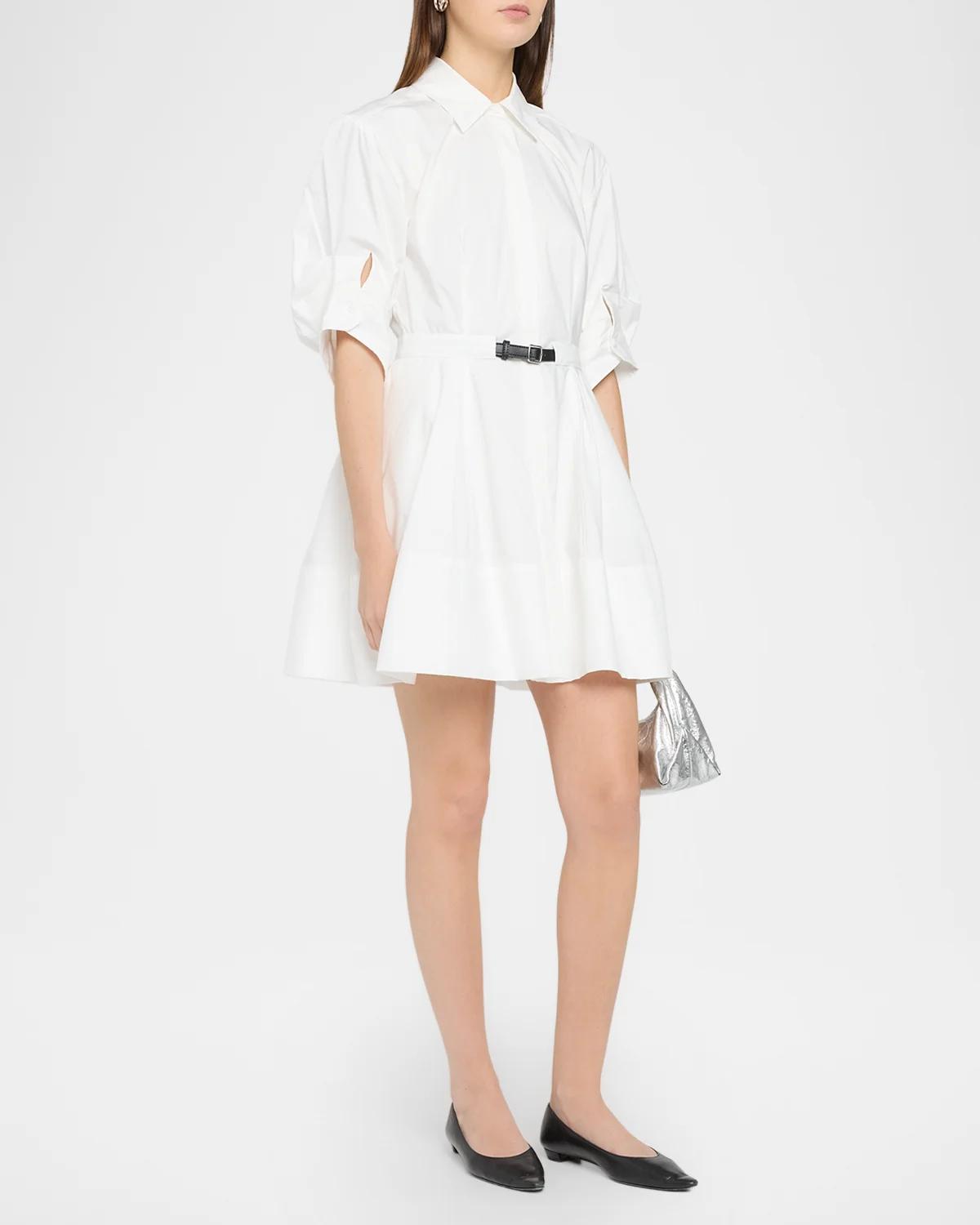Shana Belted Ruched Sleeve Dress - thumbnail 4