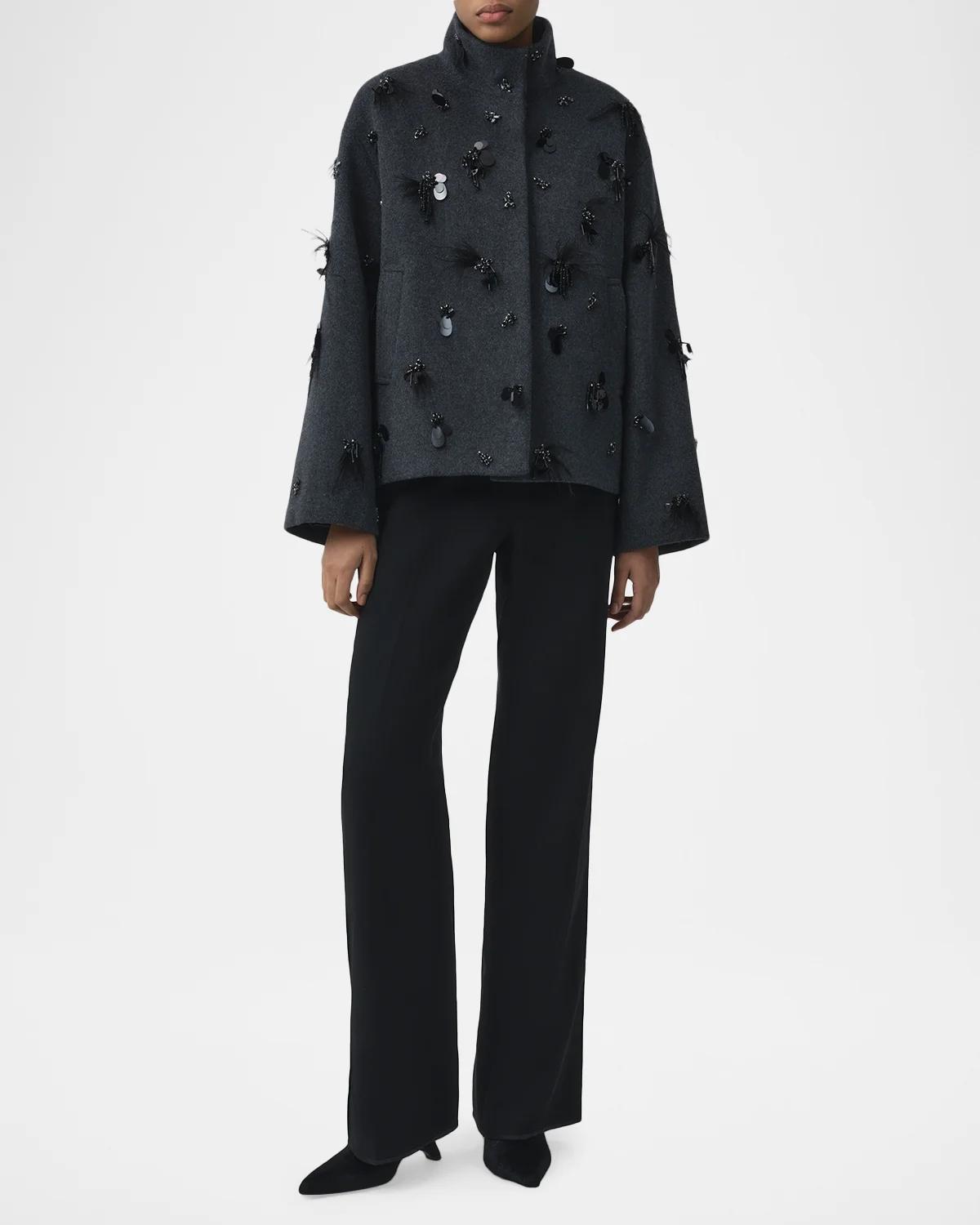 Siena Embellished Wool-Blend Jacket - thumbnail 2