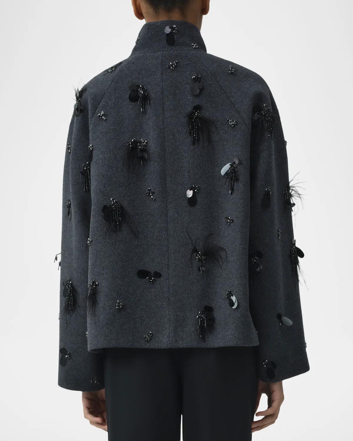 Siena Embellished Wool-Blend Jacket - thumbnail 3