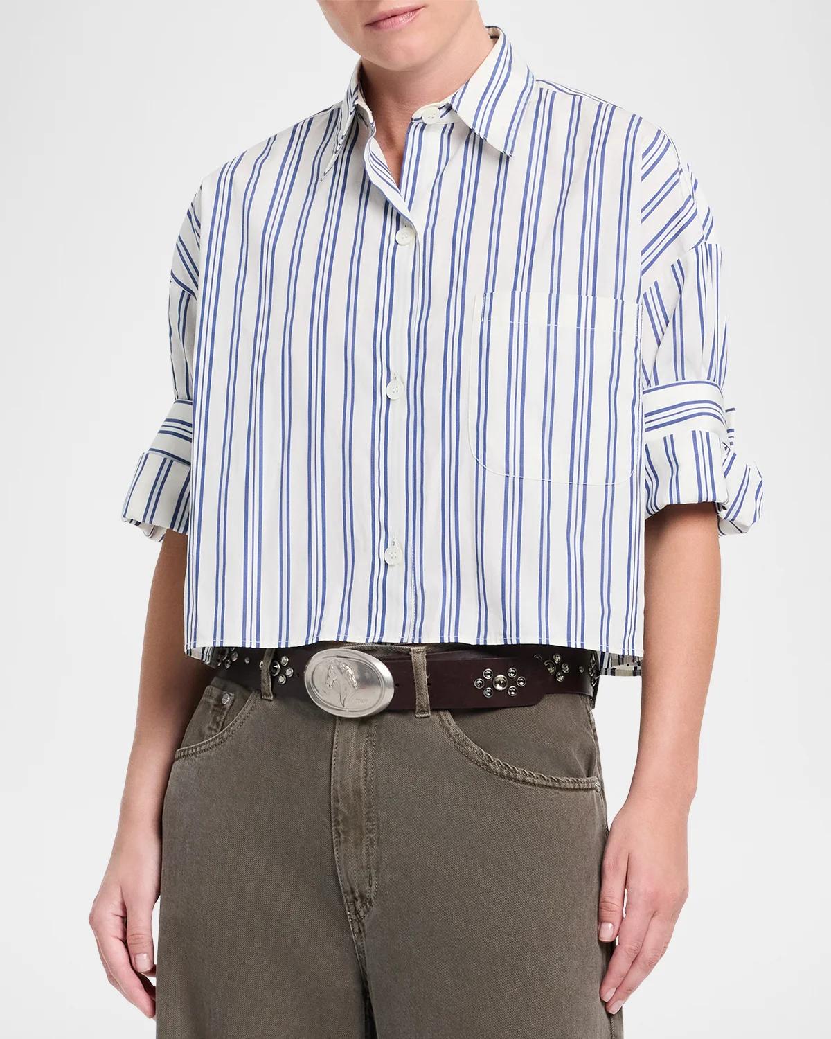 Next Ex Cropped Cotton Poplin Shirt - thumbnail 9