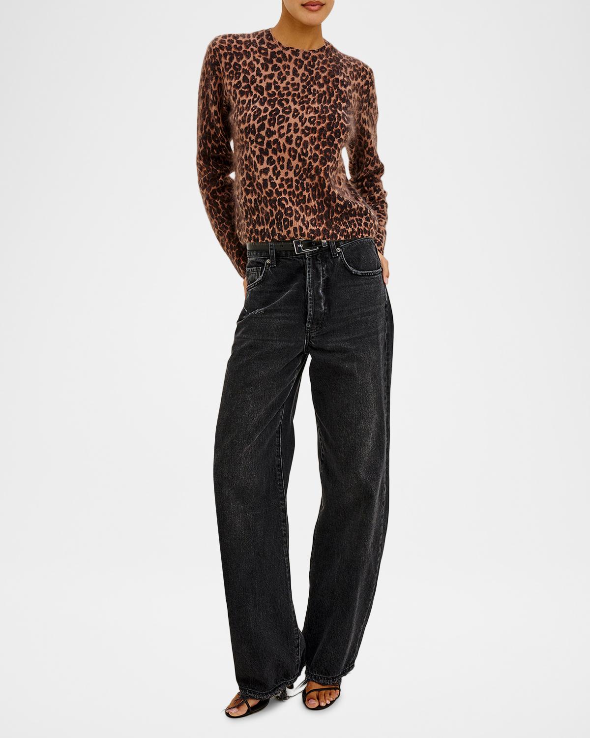 Sofia Leopard Print Wool-Cashmere Top - thumbnail 2