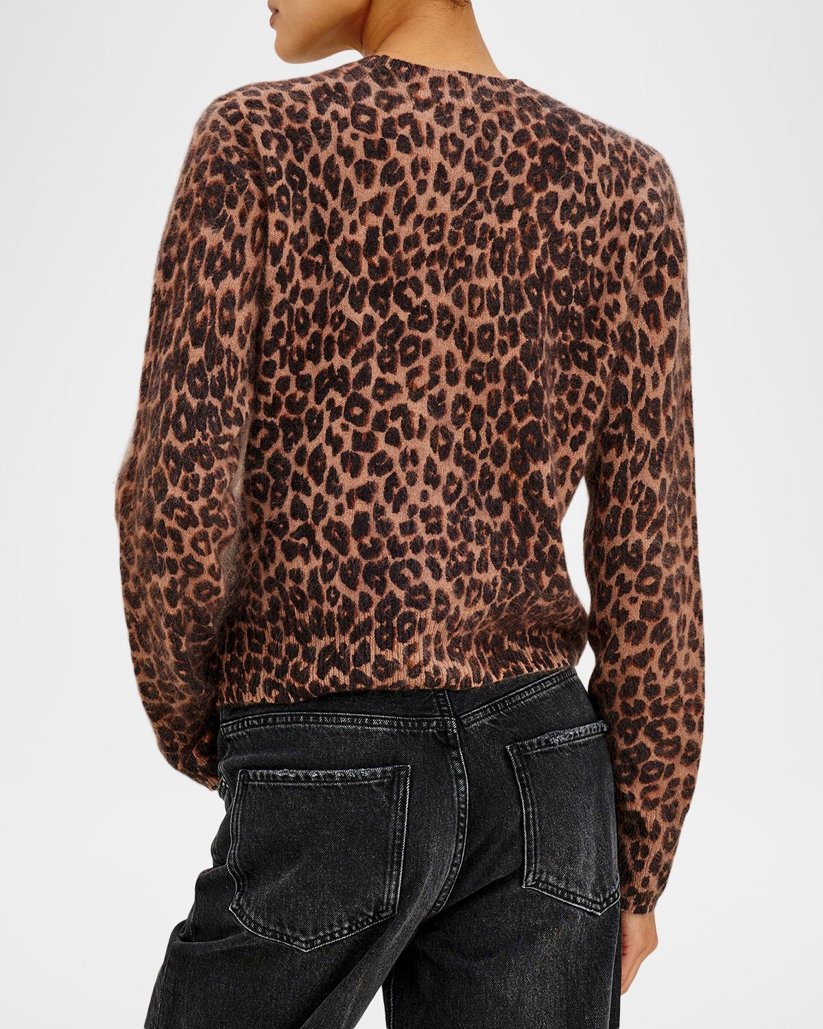 Sofia Leopard Print Wool-Cashmere Top - thumbnail 3