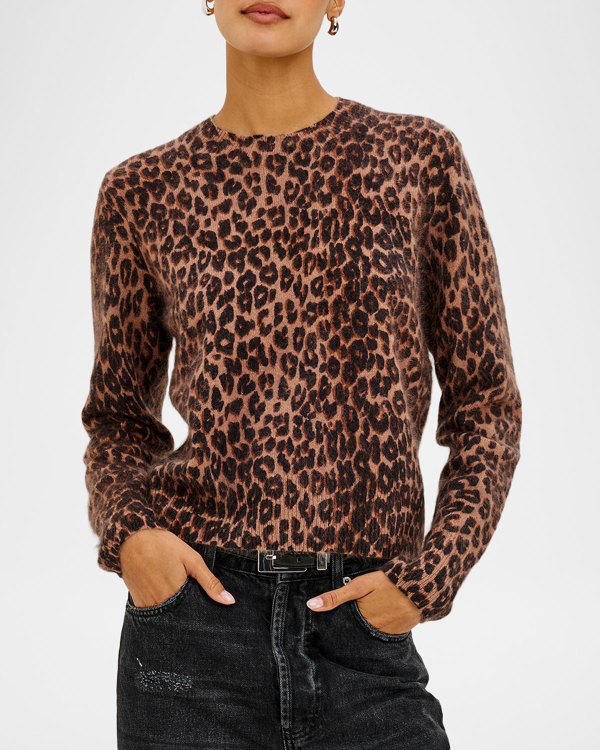Sofia Leopard Print Wool-Cashmere Top - thumbnail 4
