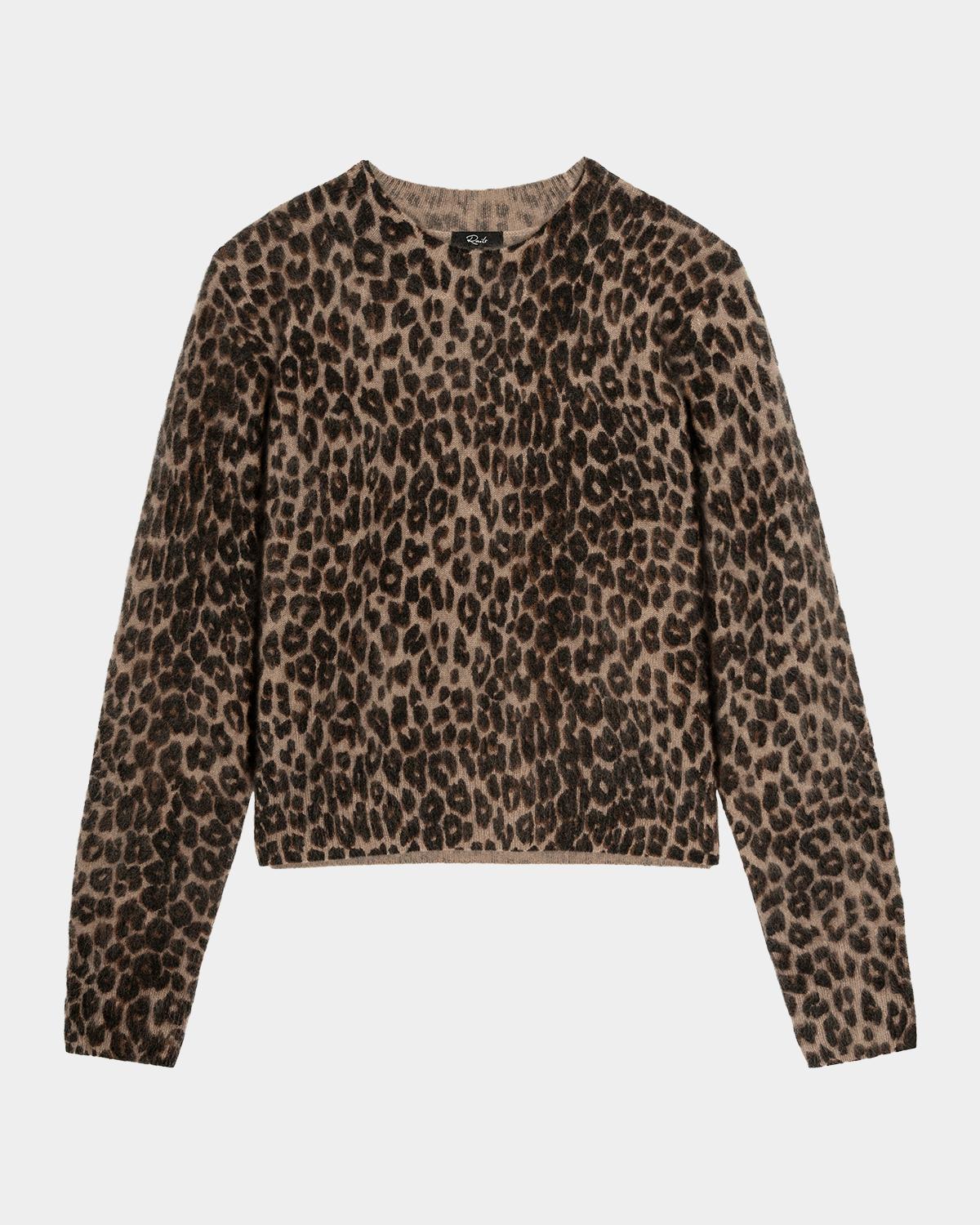 Sofia Leopard Print Wool-Cashmere Top