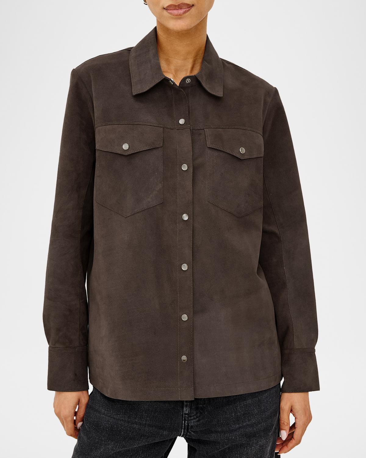 Dean Suede Flap-Pocket Shirt - thumbnail 4