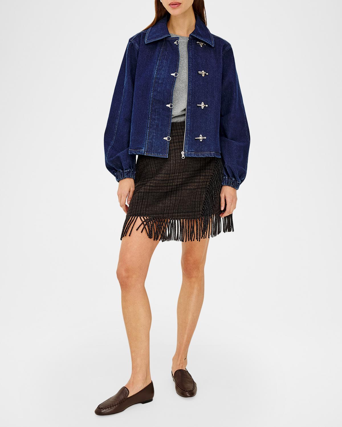 Vista Plaid Wool-Blend Mini Skirt - thumbnail 2