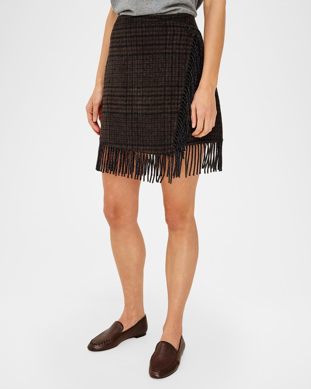 Vista Plaid Wool-Blend Mini Skirt - thumbnail 5