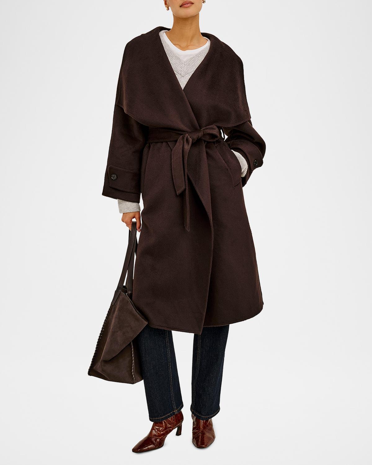 Celeste Tie-Waist Wool-Blend Coat - thumbnail 2