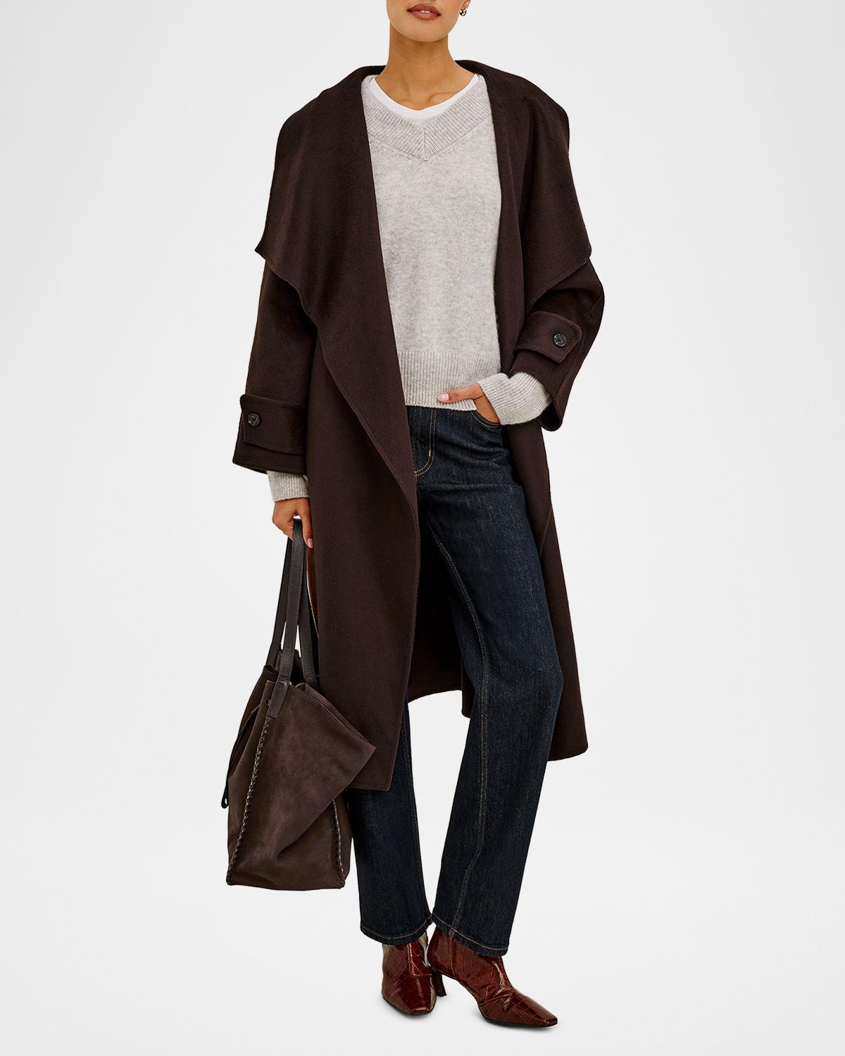 Celeste Tie-Waist Wool-Blend Coat - thumbnail 4