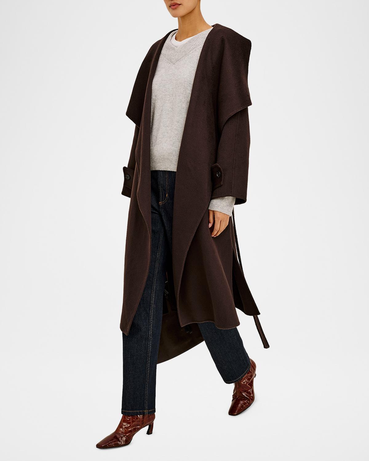 Celeste Tie-Waist Wool-Blend Coat - thumbnail 5