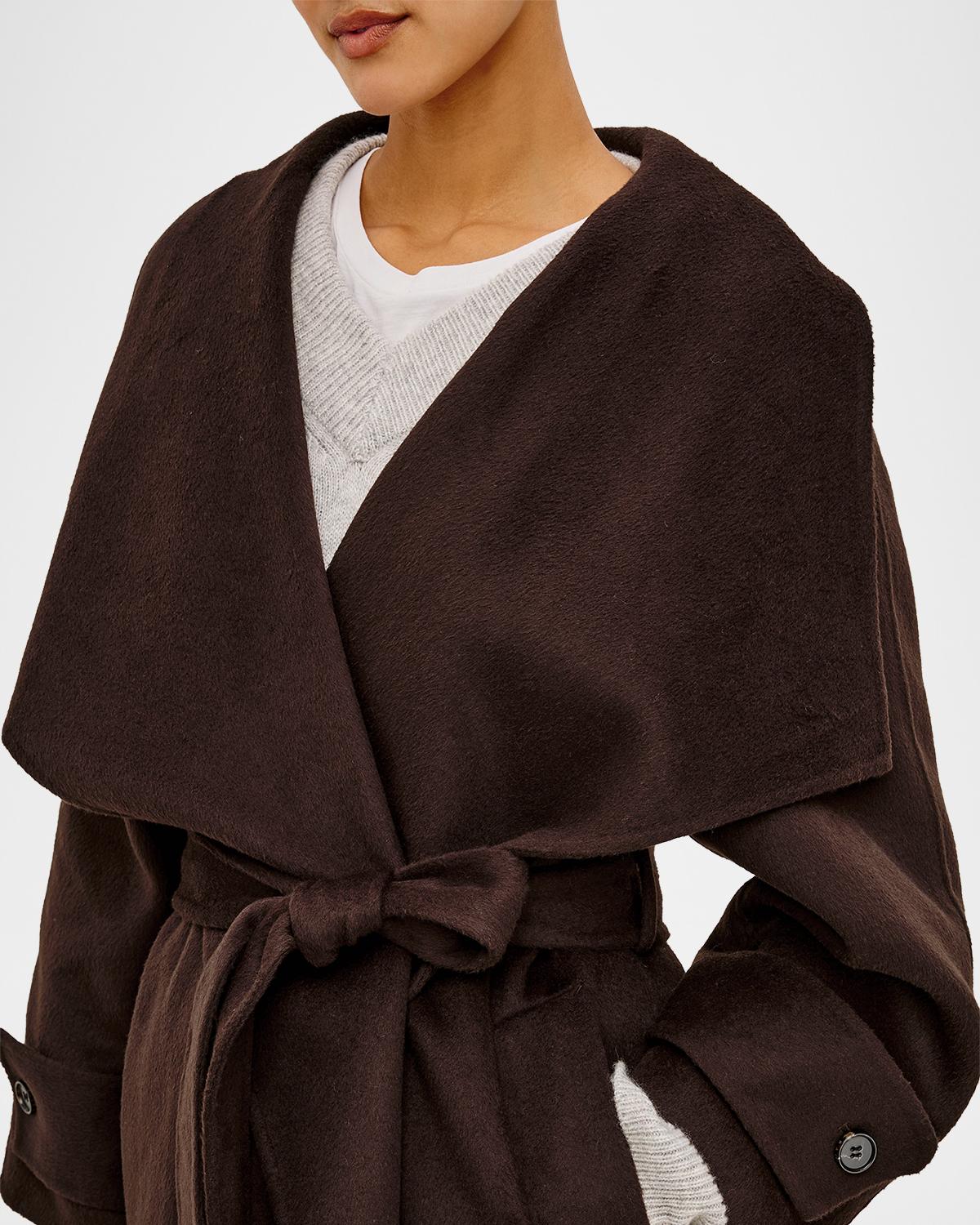 Celeste Tie-Waist Wool-Blend Coat - thumbnail 6