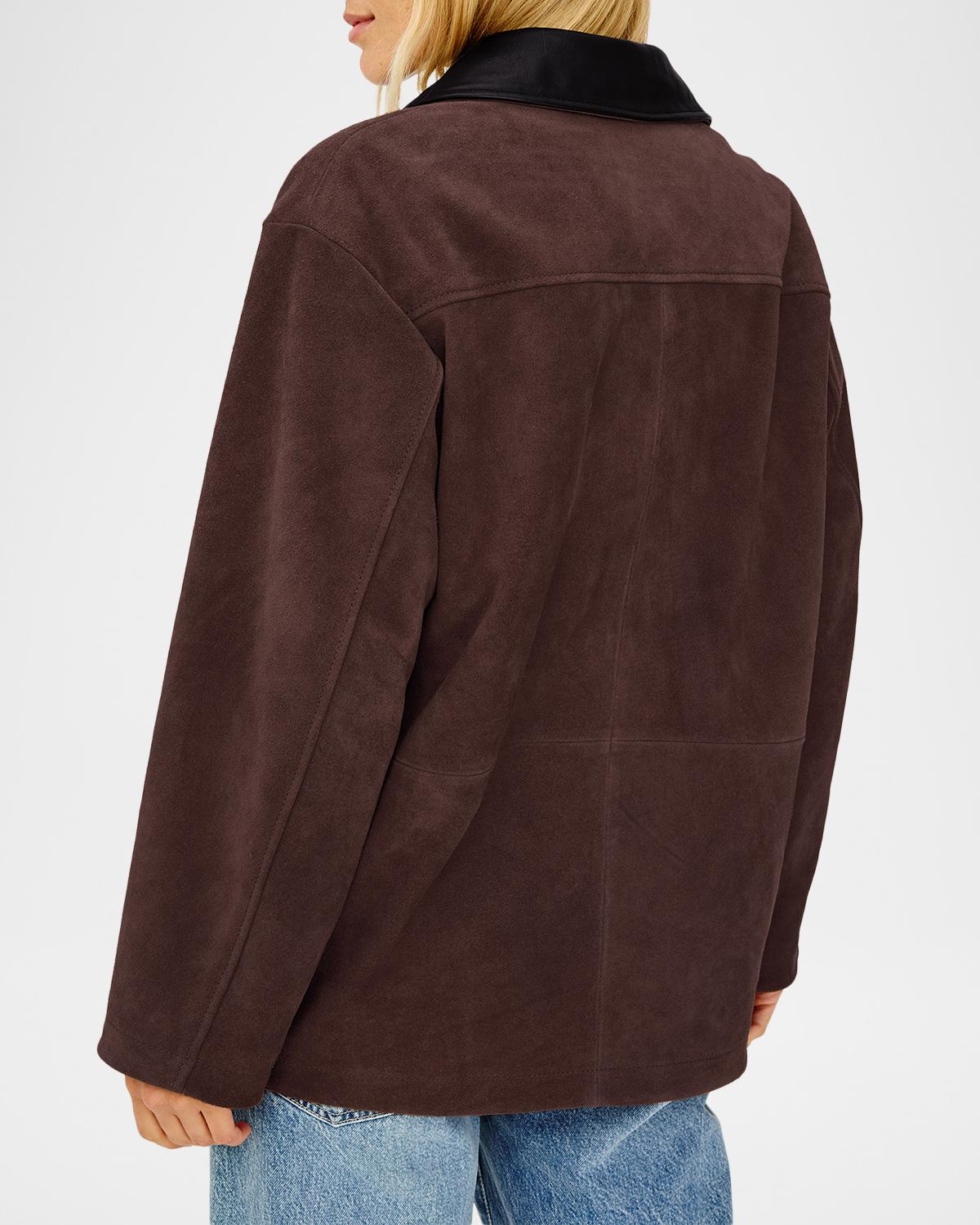 Jaxton Suede Contrast-Collar Jacket - thumbnail 3