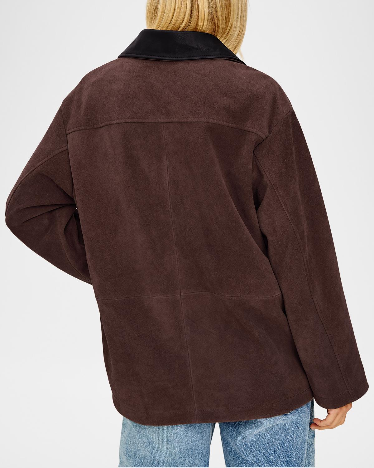 Jaxton Suede Contrast-Collar Jacket - thumbnail 5