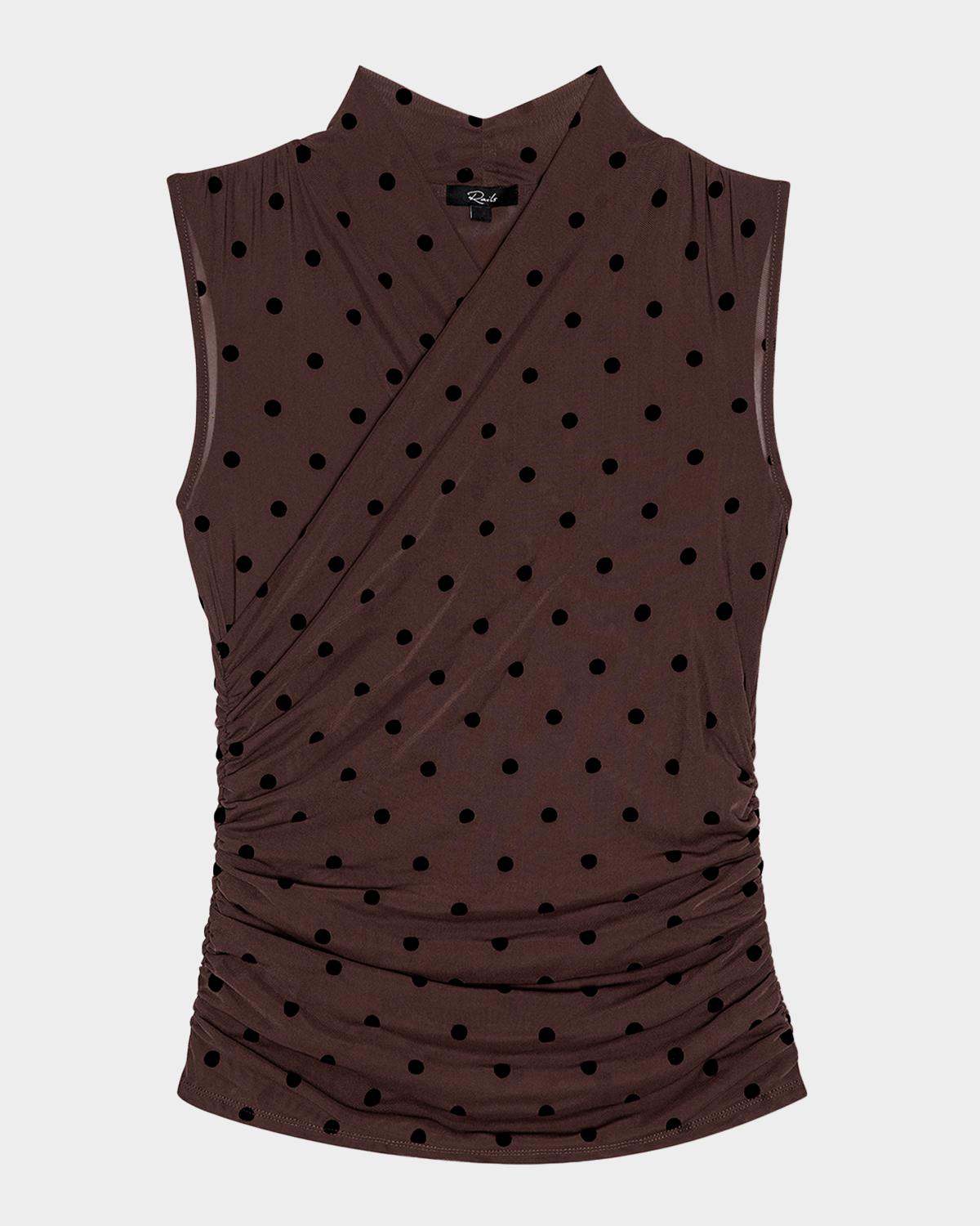 Lauris Polka Dot Sleeveless Top