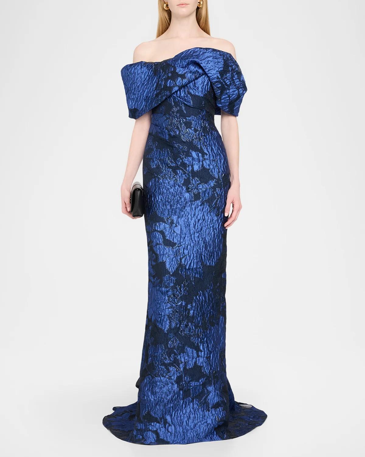 Fil Coupe Off-The-Shoulder Fishtail Train Gown - thumbnail 2