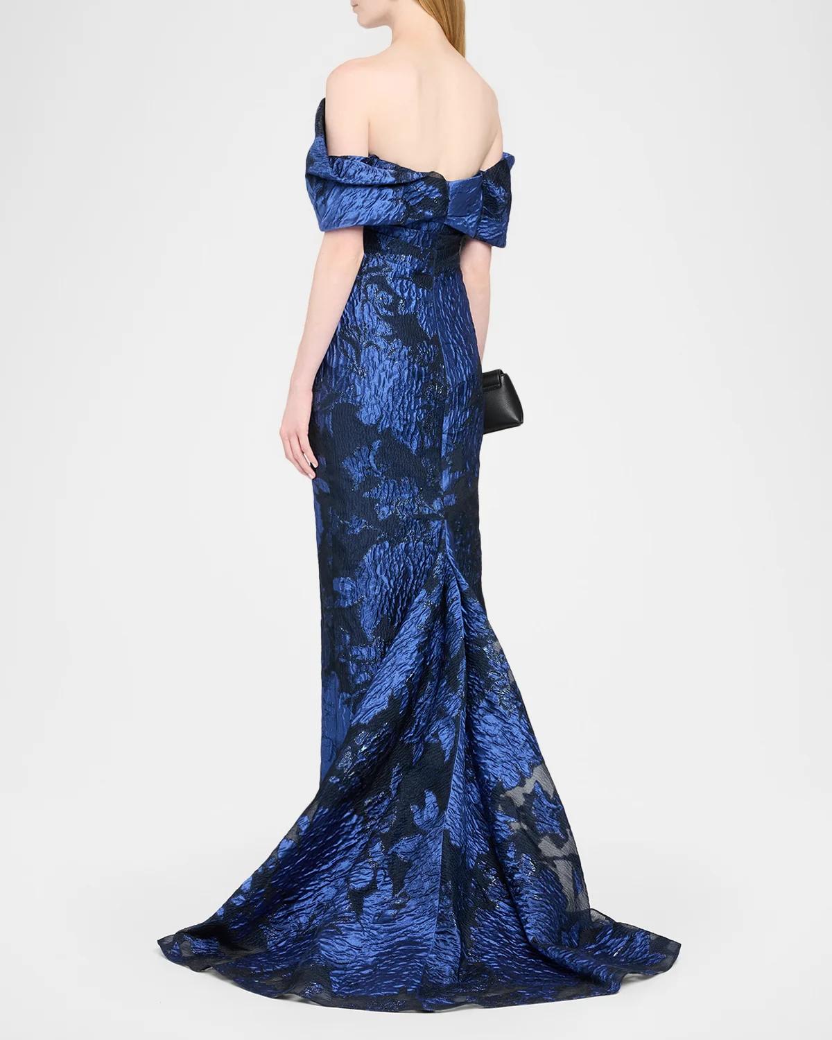 Fil Coupe Off-The-Shoulder Fishtail Train Gown - thumbnail 3